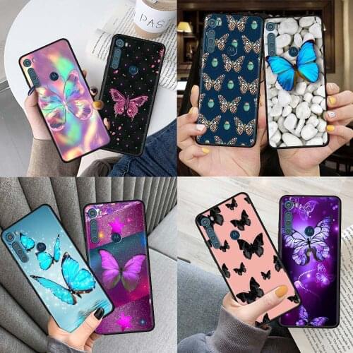 Phone Case for Motorola One Fusion G9 Play G8 Power Edge Plus G10 E6s G Stylus Soft Capas Cover Butterfly Sac