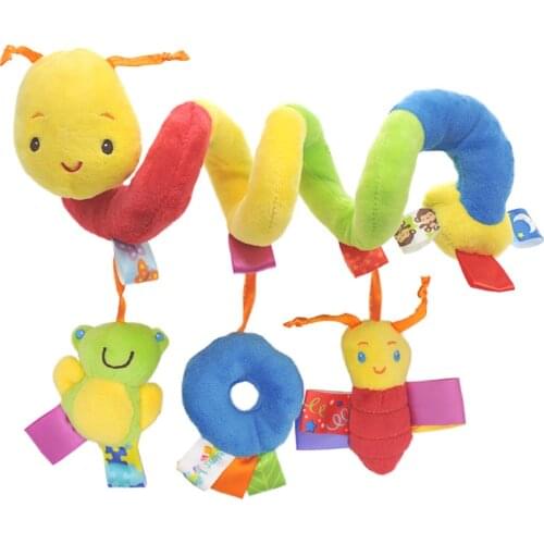 QWZ New Baby Rattles Bed Bell Stroller Hanging Dolls Educational Toys Soft Mobiles Car Seat Stroller Spiral Crib Toy For Newborn