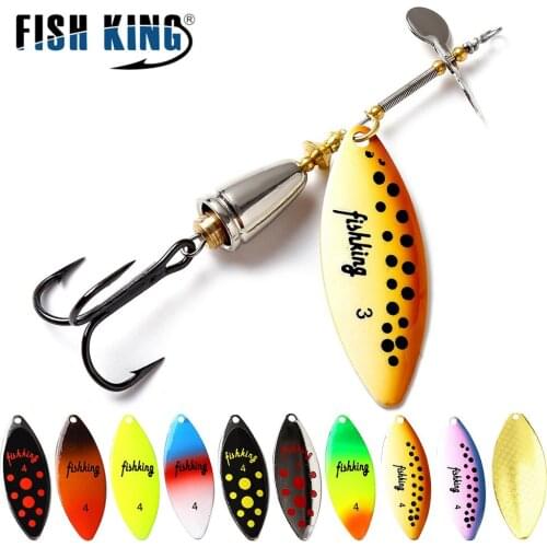 FISH KING 10 Colors Long Cast Spinner Bait Copper Material With Helieal Blade And Hooks Pike Fishing Lure