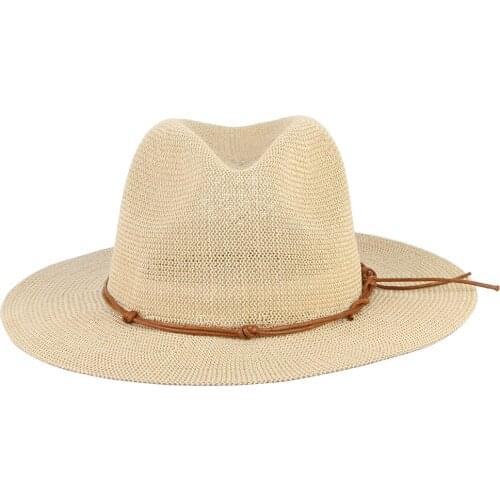 2021 Hot Sale Summer Long Brim Stylish Hollow Breathable Fedora Sunshade Hat For Men Dope Awesome Tide Summer Hat