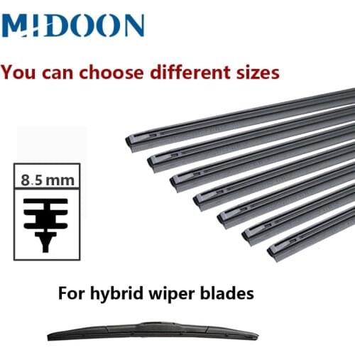 Car Vehicle Insert Rubber strip Wiper Blades (Refill) 8.5mm Soft 14" 16" 17" 18" 19" 20" 21" 22" 24" 26" 28" 1pcs Accessorie