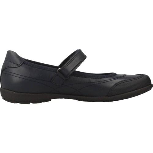 Pablosky girls leather collegiate shoe with reinforced toe, flexible rubber floor and non-slip and velcro closure