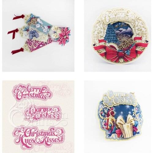 Merry Christmas phrase Metal cutting dies cross stitch scrapbooking diesstencil Holiday card christmas new cutting dies for 2021