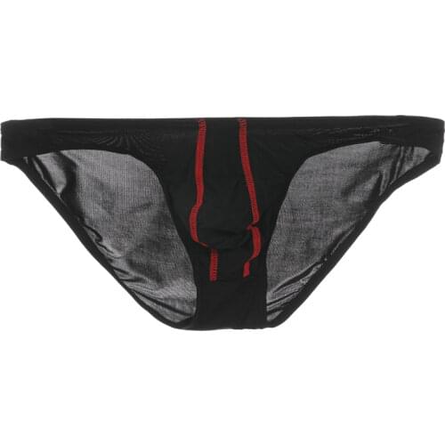Mesh Underpants Men Briefs Sexy Tulle Netting Transparent Briefs Breathable Elastic Underwear Male Panties Breathable Net Thongs