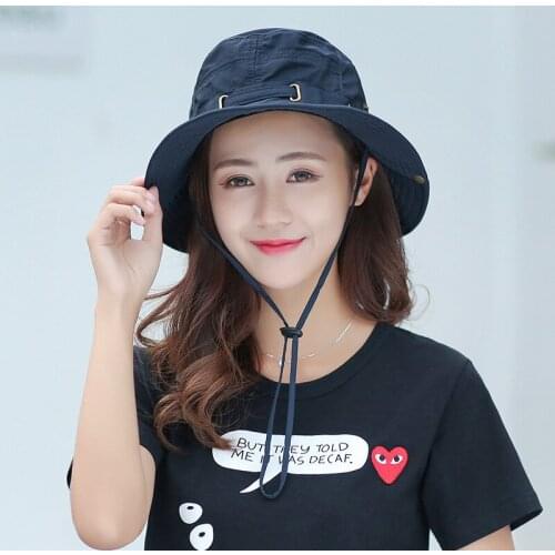 Summer Women Fishman Hat Solid Bucket Cap For Ladies Summer Fishing Hat Outdoor Sports Fishing Men Hat Gift