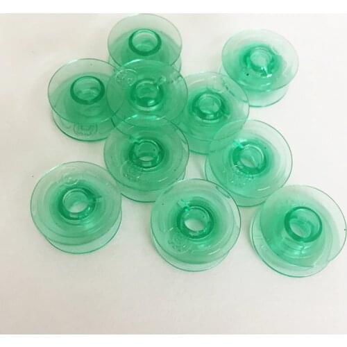 10pcs Green Bobbins Water Colored Bobbins With Thread Hole For Husqvarna Viking4123078-G,4131825-45,4125615-45