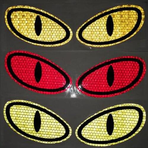 2pcs/Set 3D Reflective Cat Eyes Vinyl Decal Car Sticker Car Auto Side Fender Eye Stickers Body Auto Windows Decoration New