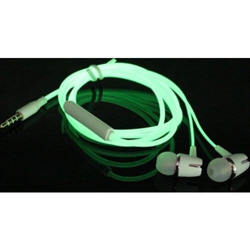 Luminous Headset 3.5mm Plug Wired Glowing Earphone with Mic Volume Control Bass Earbud for IPhone Samsung Huawei Xiaomi Phone Pc