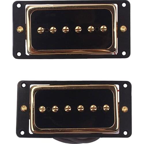 Tooyful Alnico 5 Humbucker Pickup Bridge Neck Set P90 for Electric Guitar Accessory Black