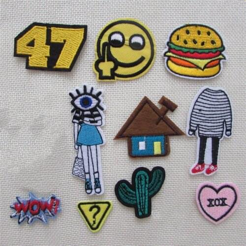 High quality cartoon patches hot melt adhesive applique embroidery patch DIY clothing accessory patch 1pcs sell C5796-C5805
