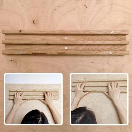 High Strength Daily Wooden Climbing Hanging Board Forearm Pinch Board Wood Training Board Easy-assembled for Bodybuilding