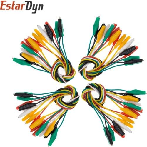 10pcs Alligator Clips Electrical DIY Test Leads Alligator Double-ended Crocodile Clips Roach Clip Test Jumper Wire