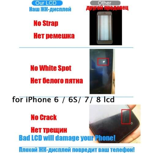Free Gift for iPhone 6 6S LCD Screen on 8 Display Pantalla Replacement 7 Touch Ecran Schermo for iPhone 7 Black White with Tool