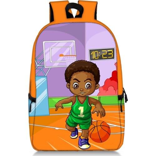 17 Inch Afro Boys Girls Africa Brown Boys Backpack for Teenager Laptop Mochila Student School Backpack Travel Bags