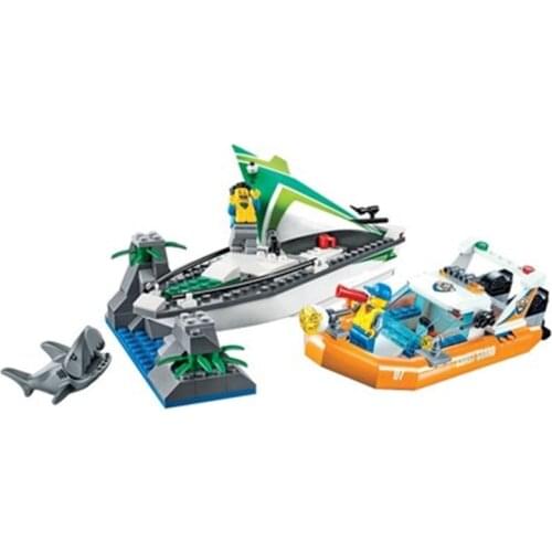 206pcs 10752 City Series Sailboat Rescue 60168 Puzzle Block Boy Gifts