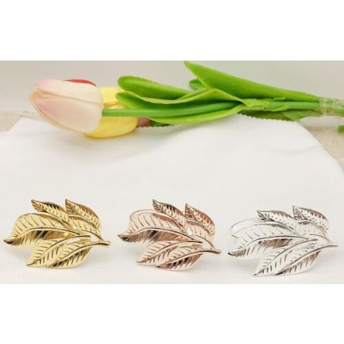 24pcs Hotel tableware rose gold metal tree leaf napkin buckle napkin ring napkin ring napkin ring