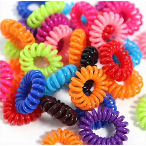 25-70Pcs Telephone Wire Elastic Hair Band Rope Random Color Rubber Bands Scrunchies Ponytail Holder Gum for Women Girls Hair Tie