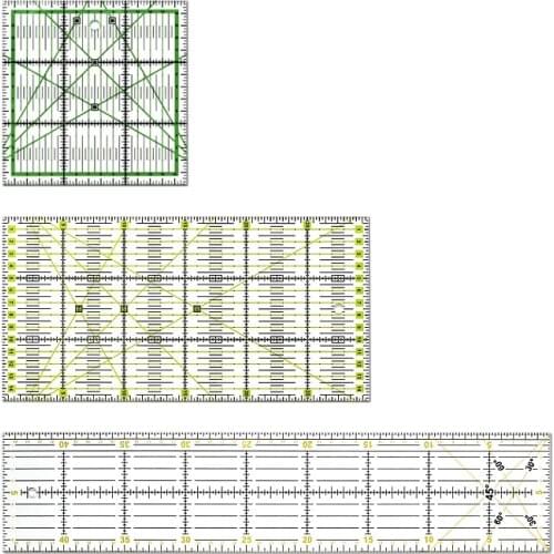 3Pcs/Set Clear Quilting Yardstick Rulers Patchwork Sewing Ruler Cutting Tool Set Craft DIY