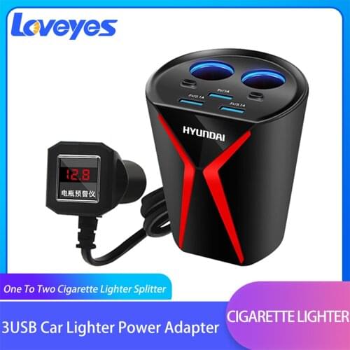 3 USB Car Lighter Power Adapter Multifunction Car Charger One To Two Cigarette Lighter Splitter Adapter Car Accessories HY18