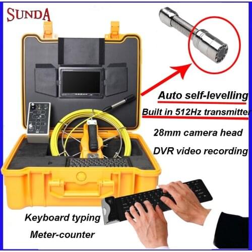 Auto self levelling camera pipeline inspection camera keyboard typing meter counter 512hz built in camera 512hz transmitter 20m