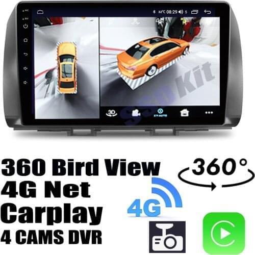 Car Audio Navigation GPS Stereo Media Carplay DVR 360 Birdview Around 4G Android System For TOYOTA Prado LC90 95