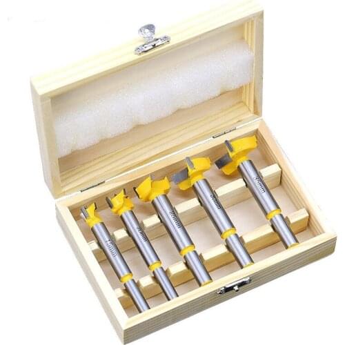 BMBY-5pcs Forstner Tips Hinge Boring Drill Bit Set for Carpentry Wood Window Hole Cutter Auger Wooden Drilling Dia 15 20 25 30 3