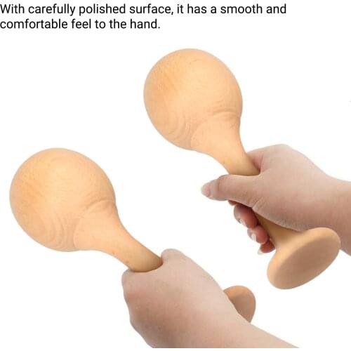 Beech Maraca Rumba Shaker Rattles Percussion Instrument Wooden Maraca Pair Percussion Maraca for Kids Child Musical Instrument