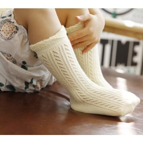 Baby Girl Socks 0-2 Year Toddler Baby Cotton Mesh Breathable Socks Newborn Infant Baby Boy Pure cotton Summer High knee Socks