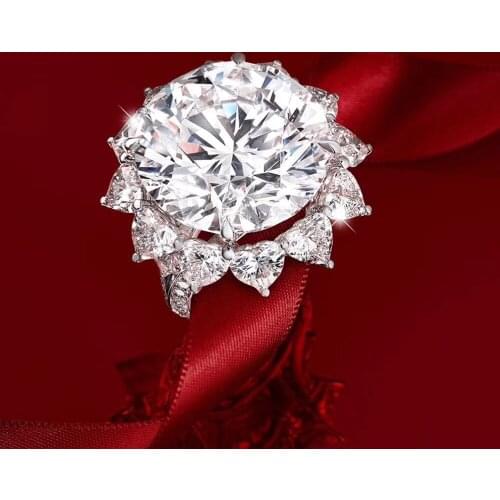 Hot Sale New 2020 Luxury Jewelry Round Cut 5A Cubic Zirconia Women Wedding Band Ring For Lovers' Gift SR01