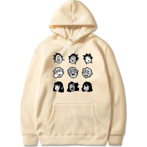 Hot Sale Demon Slayer Funny Face Tanjiro Inosuke Zenitsu Print Hoodies High Quality Sweatshirt Large Size Hoodie