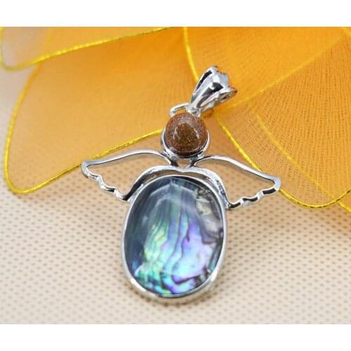 34*38mm Hot sale Angel wings Ethnic Chic abalone Natural Abalone seashells sea shell pendants jewelry making design crafts gifts