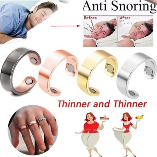 Fashion Magnetic Health Care Rings Anti Snoring Device Ring For Lovers Therapy Acupressure Treatment Against Finger Ring Jewelry