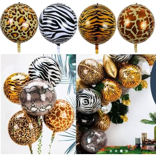 2PC 22inch 4D Animal Leopard tiger zebra giraffe Animal texture Balloons Jungle Balloons Decoration Birthday Party Supplies