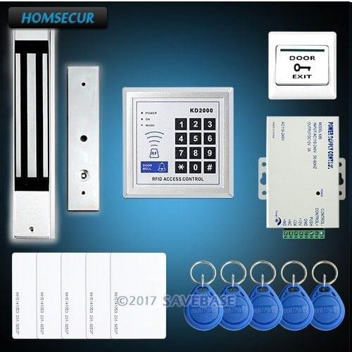 HOMSECUR RFID Door Access Control Kit With 280KG Electromagnetic Lock+ RFID Card+ Power