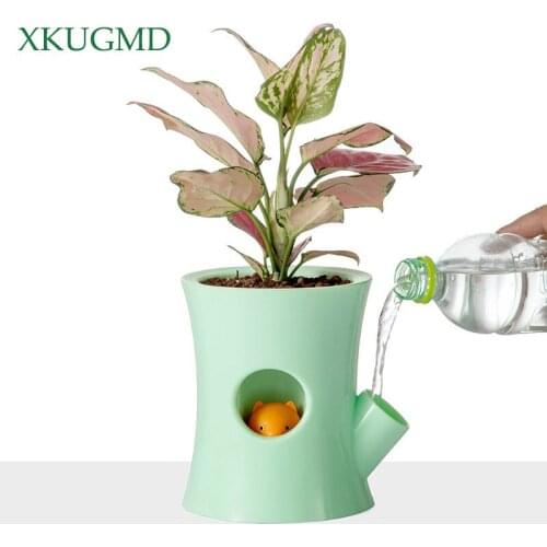Creative Cartoon Plastic Lazy Self-priming Flower Pot Furniture Decorat Succulent Green Hydroponic Plant Pot Home Decor Planter