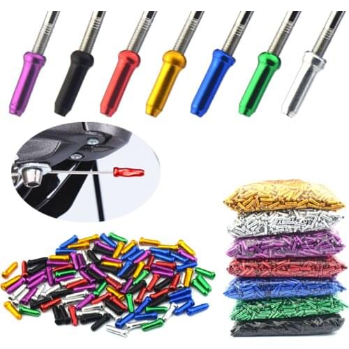Hot 50pcs Aluminum Alloy Bike Shifter Cable Tip Bicycle MTB Brake Wire End Core Caps Biking Portable Dustproof Cycling Parts