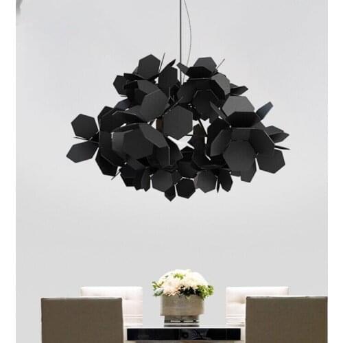 JUBILANT Novel LED ChandelierS Modern Nordic Bar Iron Hanging Lights White / Black Simple Dining Room Living Room Chandelier