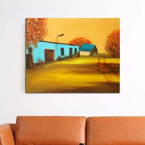 Marta Zamarska Yellow Landscape Canvas Painting Prints Living Room Home Decoration Modern Wall Art Oil Painting Posters Pictures
