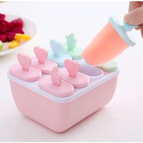 DIY Ice Cream Mold Tools Reusable Handmade Popsicle Maker Kitchen Ice Cube Molds 6/8 Cell Lolly Mould Tray Bar Tools