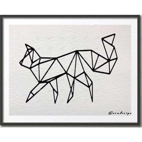 Mordern Geometric Fox Canvas painting wall Art Poster Print Pictures living room Home Decoration wall decor hanging sticker gift
