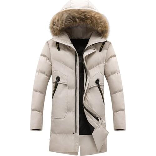 Men winter jackets and coats fur hooded long style thick outwear warm casual parka overcoats