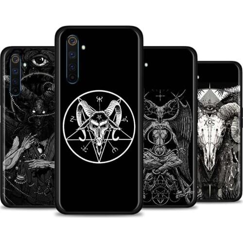 TPU Soft Case for Realme C3 C11 5 6 Pro 5i 7 7i X50 X2 X3 X7 Pro V3 XT Black Cover satanic scary skul Phone Cases
