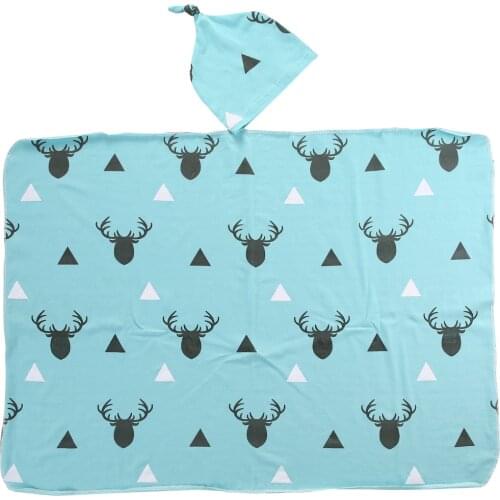 Cute Convenience Toddler Infant Newborn Baby Boy Girl Deer Printed Soft Stretch Wrap Swaddle Blanket Bath Towel 80*65CM