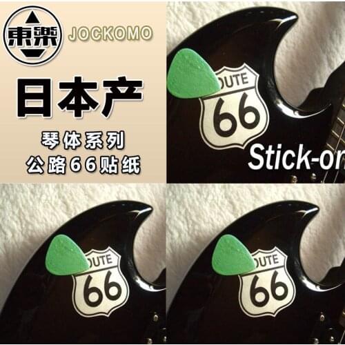 Inlay Sticker Decal Sticker for Guitar Bass Ukulele - Picks on Stickers "Pick Holder" Route 66, 2 Pieces