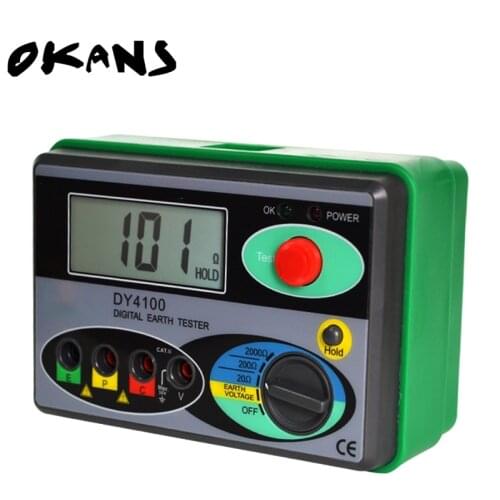 New DY4100 Digital Earth Ground Resistance Tester Meter DY-4100