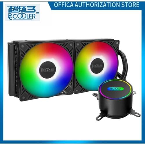 Pccooler 120/240VC CPU Water Cooling Radiator LED 4PIN Silent Fan LED Intelligent Control For AMD AM4 AM3 Intel 2011 2066 115X