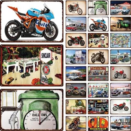 Service Area Garage Repair Shop Gas Station Metal Retro Plaque Car Motorcycle Vintage Tin Sign Poster Wall Decoration Plate