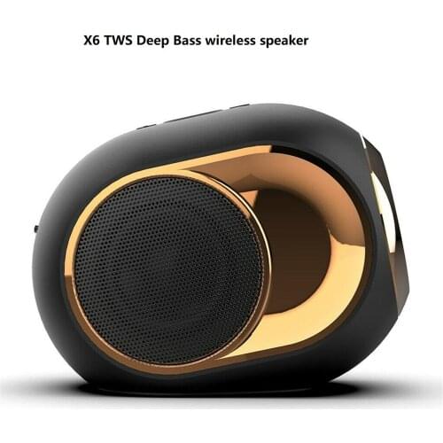 Super Bass X6 Portable Subwoofer Blueteeth 5.0 Speaker Mini Wireless TWS HIFI Loudspeaker Support FM SD Card AUX