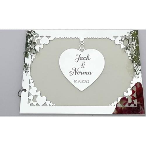 Event & Party Decor Favor Gifts Custom Acrylic Mirror Wedding Party Signature Guest Book with White Blank Page Personalized