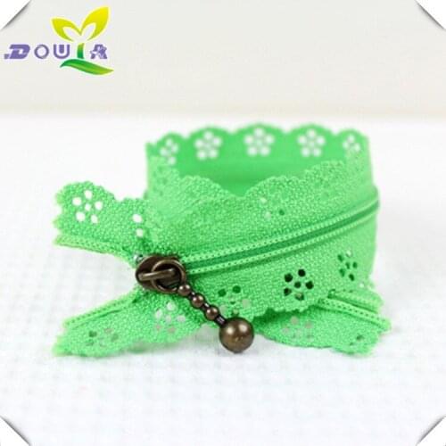 Factory direct 3 green nylon lace, lace zipper, 25cm clothing, suitcase and zipper
